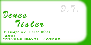 denes tisler business card