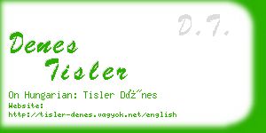 denes tisler business card